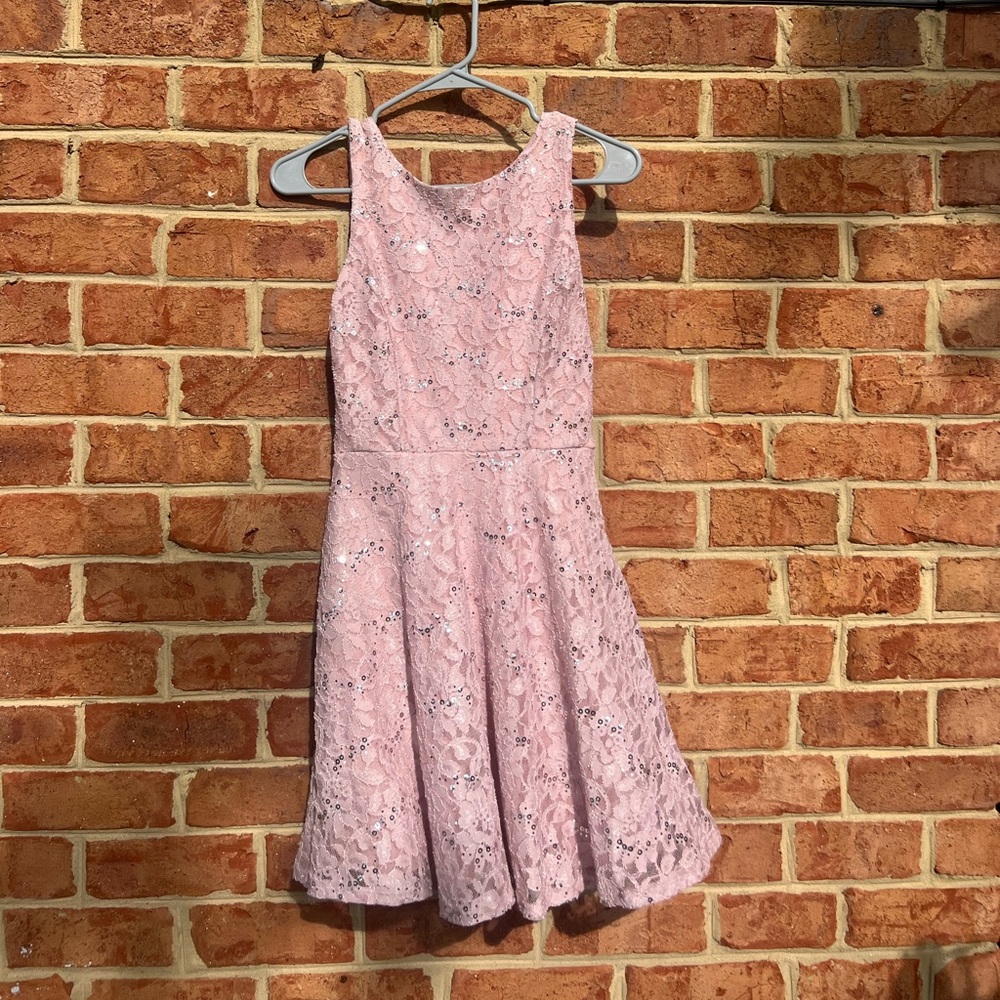 Speechless Blush Sequin Lace Dress